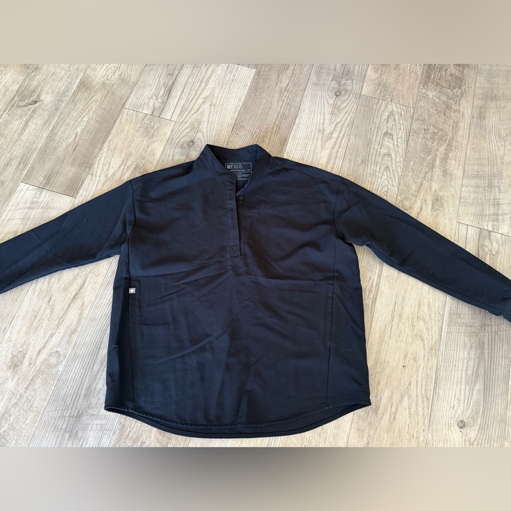 Figs Black Long Sleeve Rafaella Scrub Top